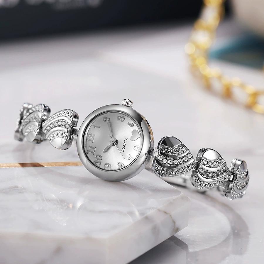 New Fashion Ladies Crystal Heart Watches For Woman Luxury Bracelet Watch Women Steel Quartz Wristwatches Reloj Mujer Gifts
