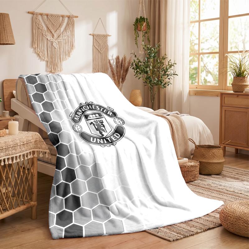 Coperta in Flanella con Stampa Manchester United Morbida Calda Coperta da Divano Letto per Casa Ufficio Camera da Letto