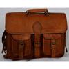 Vintage ekte skinnsaks skulderveske Messenger bærbar koffert for menn