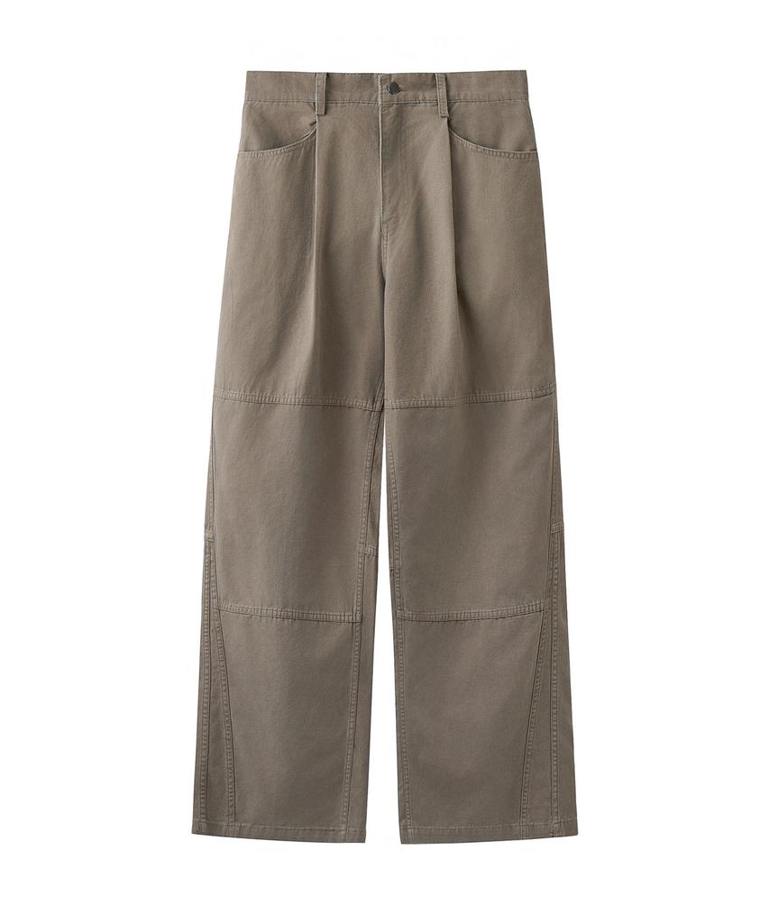 AREUBAN Section Line Reverse Bio Pants_Used Beige