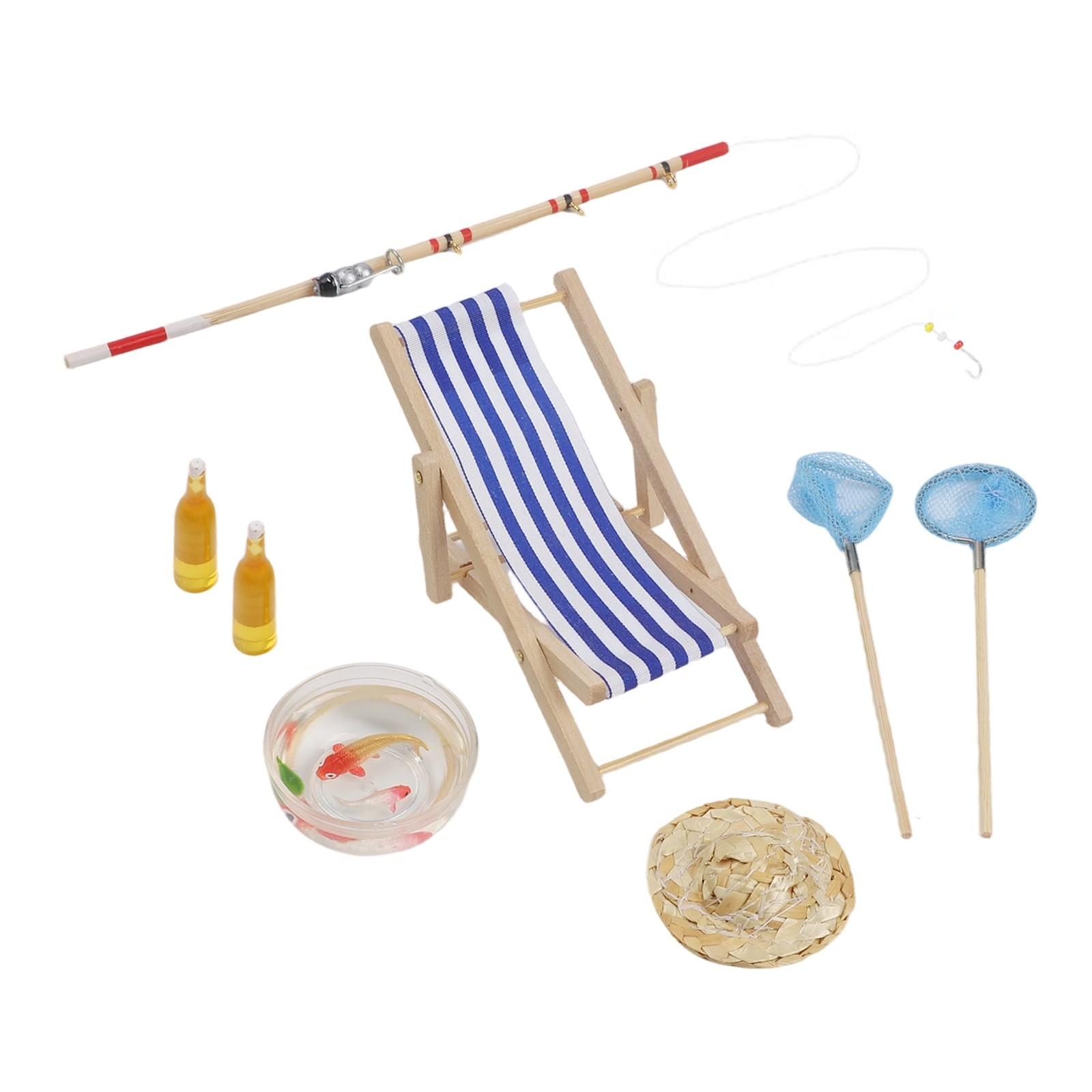 DIY Decoration Fishing Set Miniature Fishing Rod Set Miniature Gnome Accessories