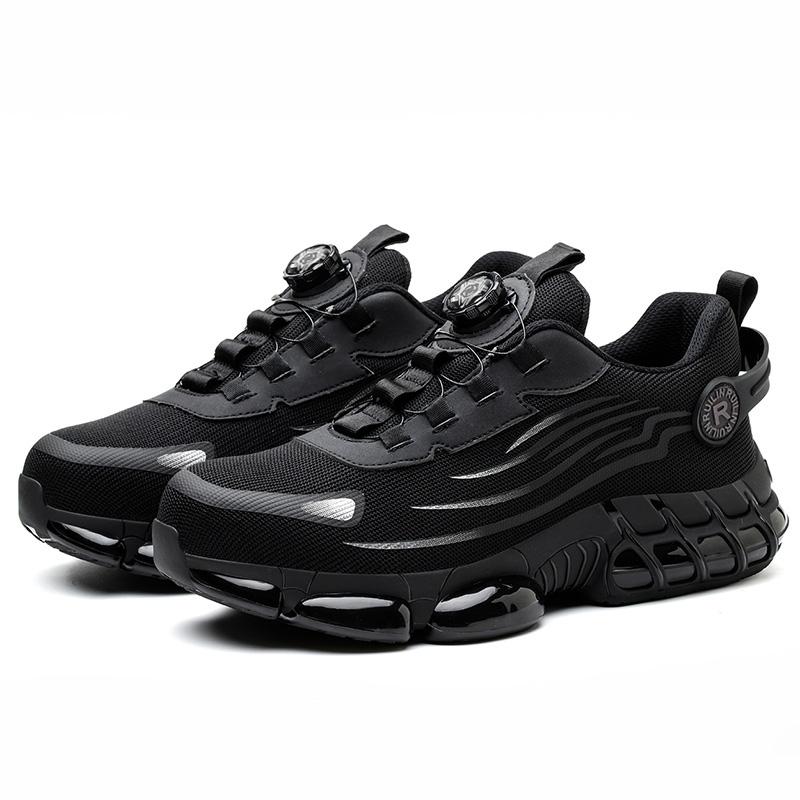 Rotating Button Safety Shoes Men Steel Toe Sneaker Air Cushion Working Footwear Man Puncture Proof Work Safety Boots Protective Shoes