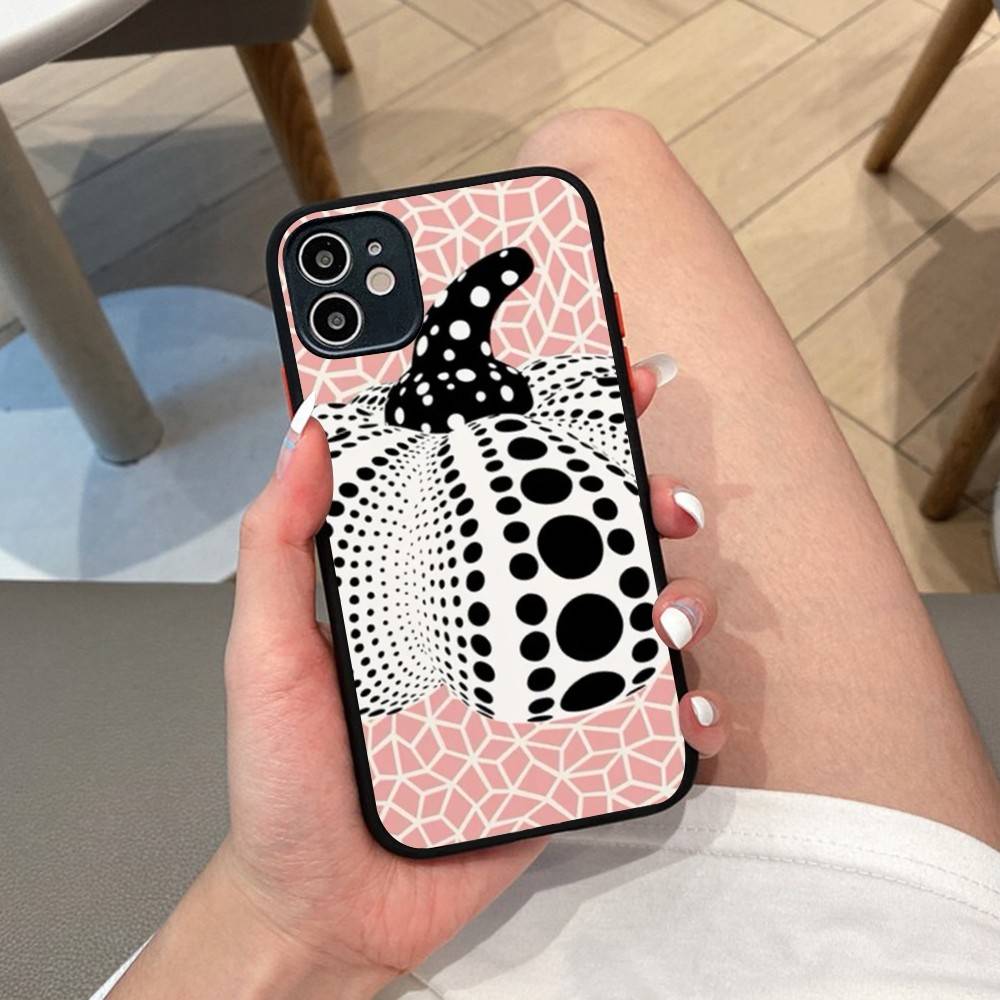 Popular Artist K-KusamaS Pumpkin Art Phone Case For IPhone 14 11 12 13 Mini Pro Max 8 7 Plus X XR XS MAX Translucent