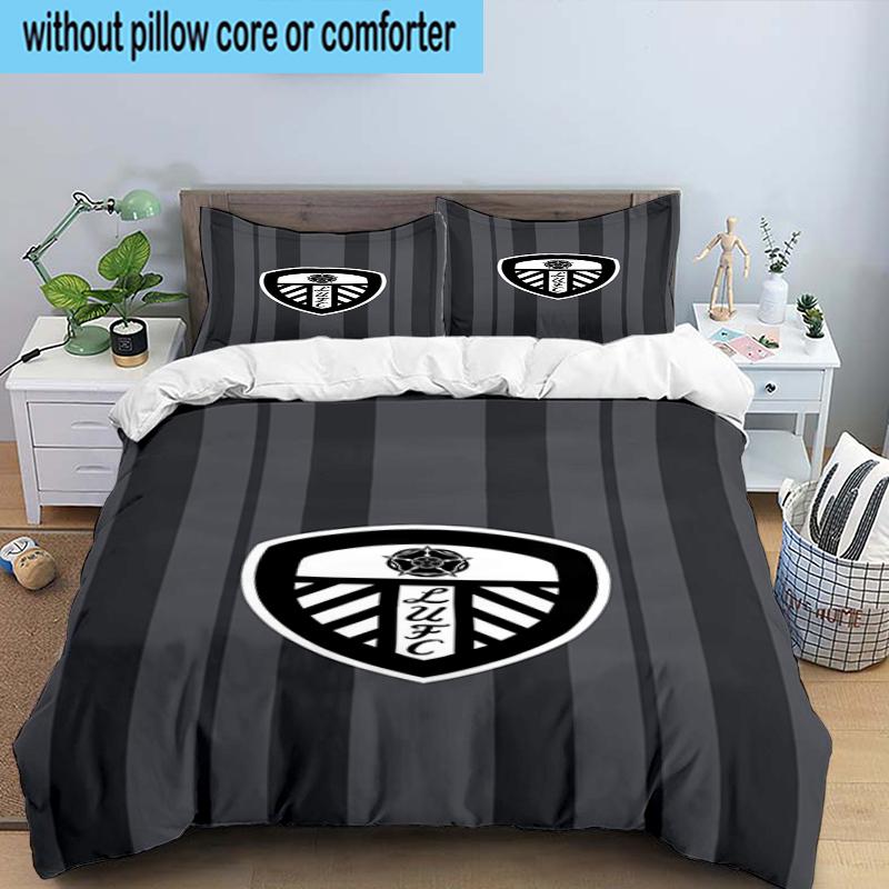 Leeds United Crest Design 3PCS Bedding Set 2D Printing (Includes 1 Duvet Cover + 2 Pillowcases Coreless), Bedroom decor,Fan Gift