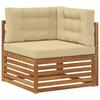 Outdoor Sofa Set 9 pcs Natural and Beige Solid Acacia Wood