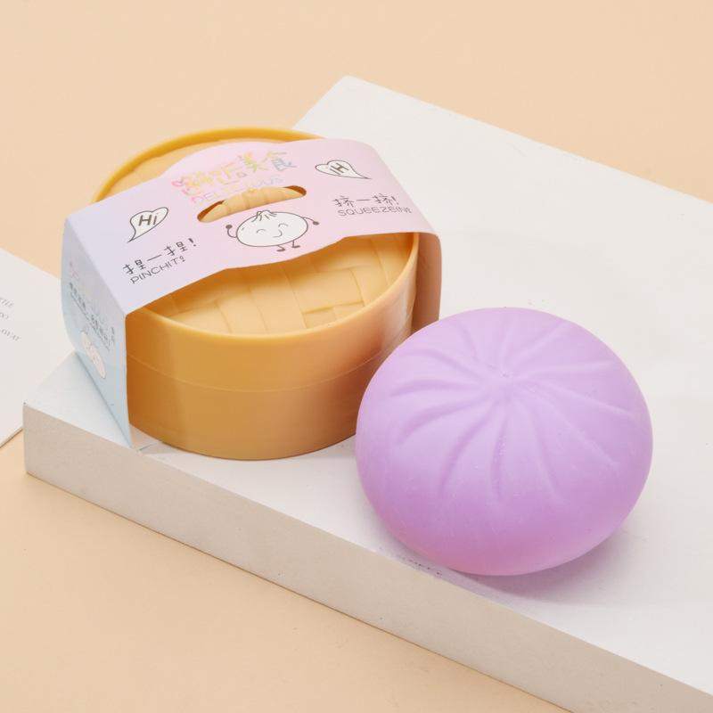 Giant Realistic Dumpling Squeeze Toy With Steamer Slow Rising Soft Sensory Fidget Stress Ball Anxiety Relief Toy For Kids Adults