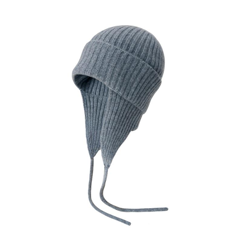 Autumn/Winter Pure Cashmere Earflap Knit Hat - Retro, Warm, Cold-Proof.