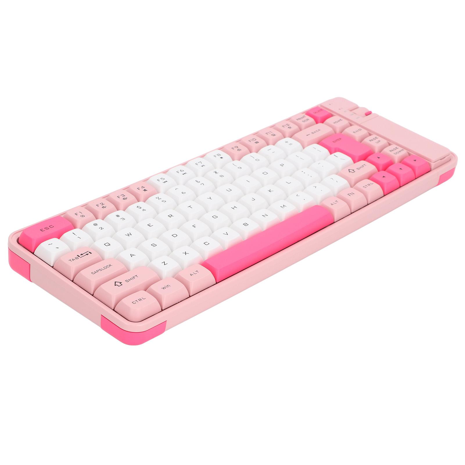 

Комбо клавіатура та миша 84 клавіші QWERTY розкладка USB приймач Bluetooth контрастний колір клавіатура миша рожевий