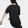 Adidas 24/7 Short Sleeve Tee Logo Print Striped Trim Ribbed Comfortable Crew Neck T-Shirt Women Tops Black H29488