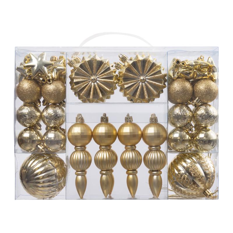 52PCS Acrylic Christmas Ornaments Bulk Set with Red Ribbon Hanging for Tree Home Party Decor Festive Family Users Gifts