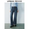 UR 2025 Spring Women's Retro Washed Bow Embroidery Denim Jeans