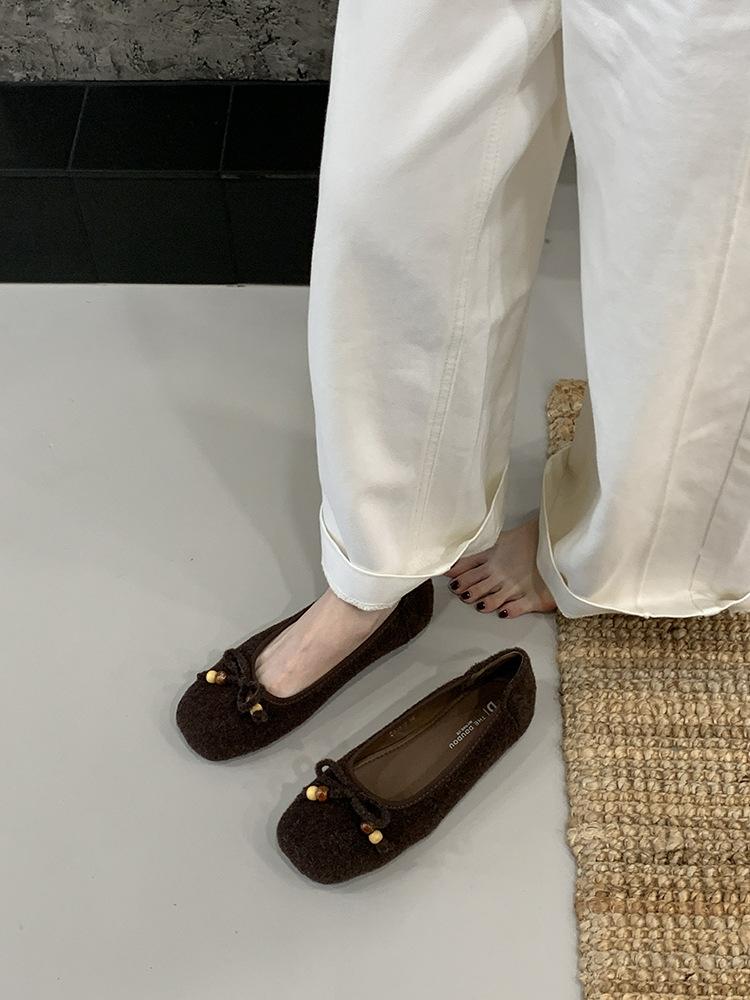 THEDOUDOU soft sole evening gentle Doudou single shoes women's 2025 ballet shoes grandma with skirt ladyshoes tide