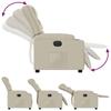 Electric Recliner Chair Cream Faux Leather
