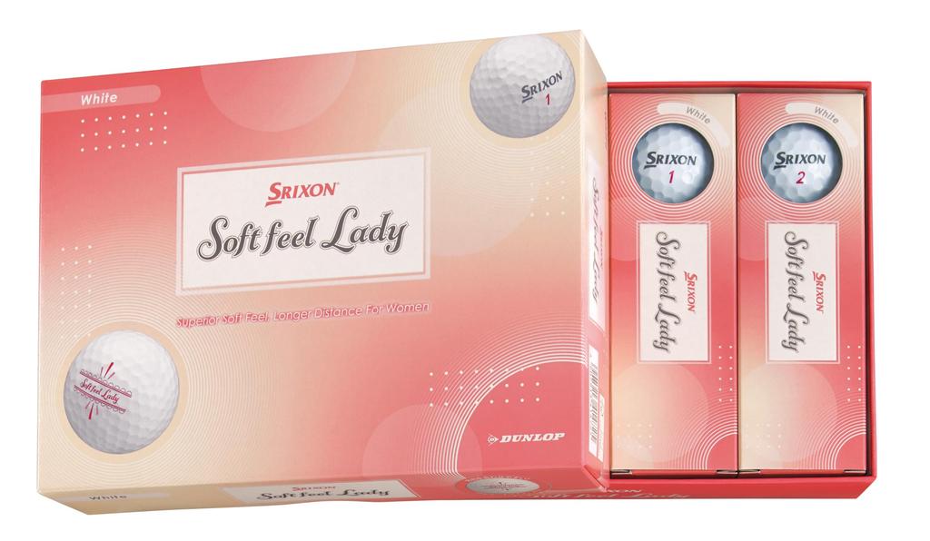 Dunlop SRIXON SOFT FEEL LADY6 Golf 2025 1 Dozen White Balls, Model, (12 Balls),