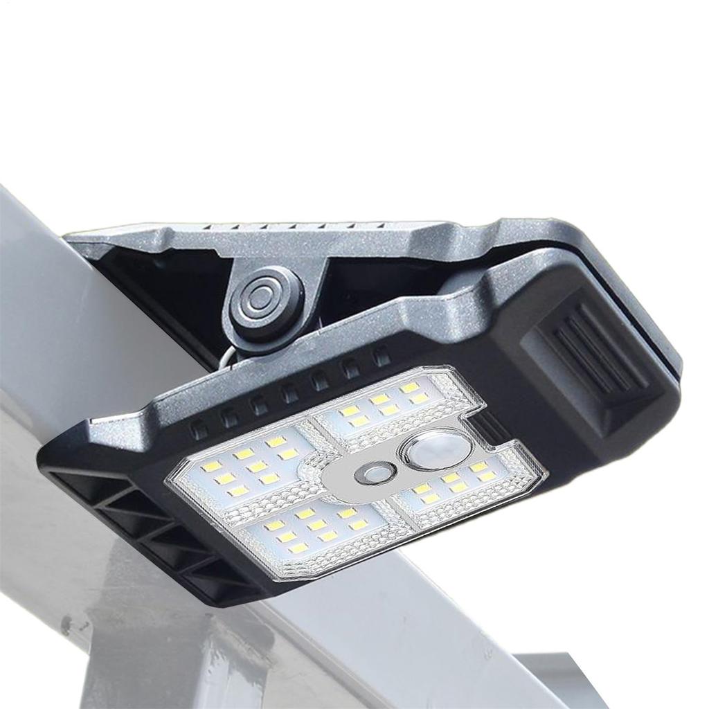 Solar Lights For Fence With Motion, Solar Lights Clamp, LED Security Lighting For Garden Fence, Camping, Patio, Garage Door