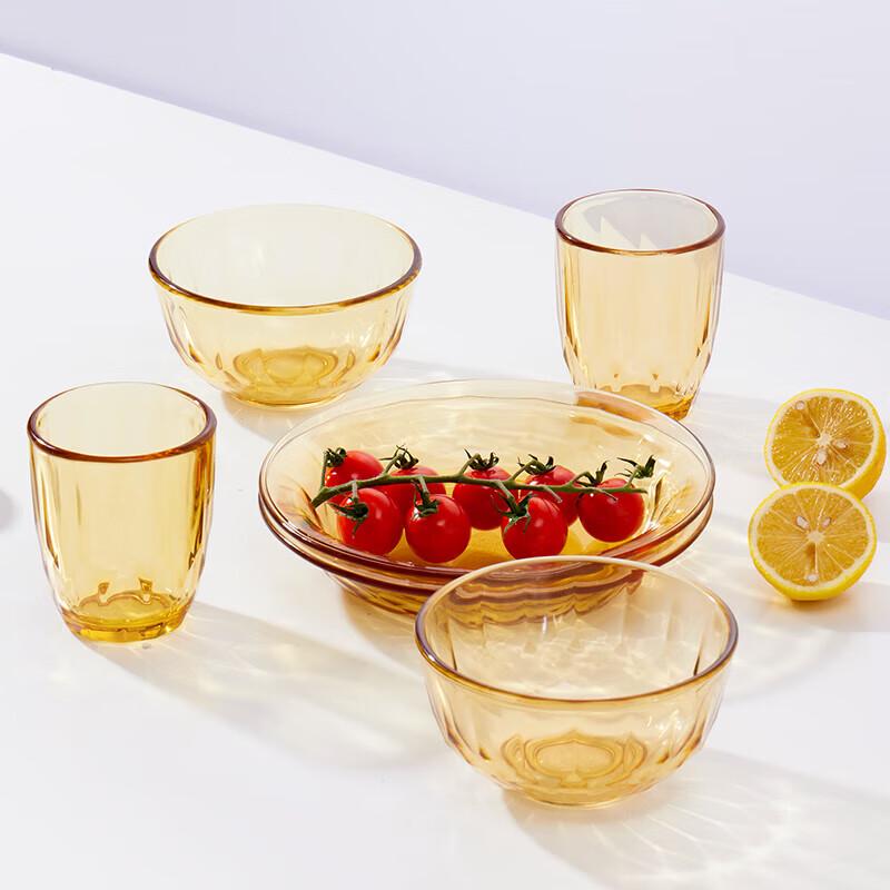 

LOCK&LOCK Crystal Amber 6-Piece Melamine Dinnerware Set