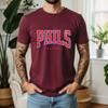 New Summer 100 Cotton Phils Baseball Graphic Oversized Tee Phils Baseball Retro Sporty Style Themed Short Sleeve