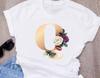 Custom Name Letter Combination Women S High Quality Printing T Shirt Flower Letter Font A B