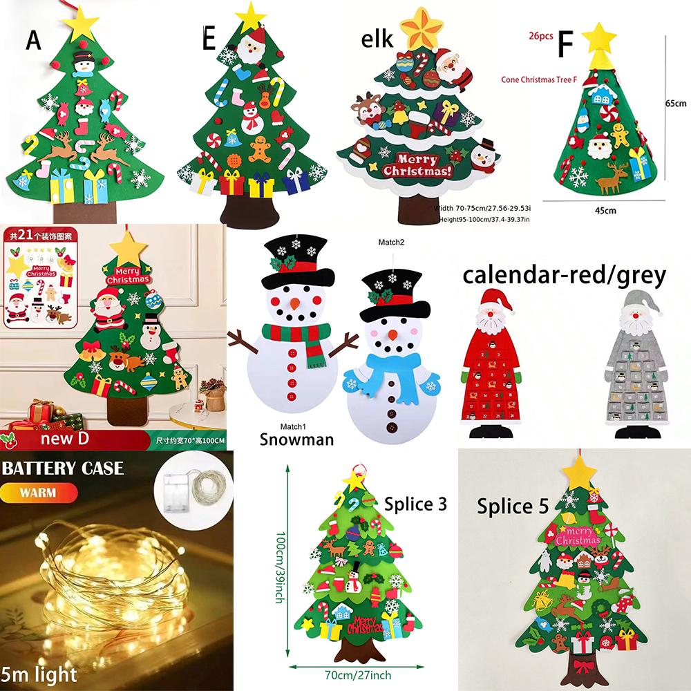 DIY Felt Christmas Tree Christmas Decoration for Home Navidad 2025 New Year Gift Christmas Ornaments Santa Claus Xmas Kids Gifts