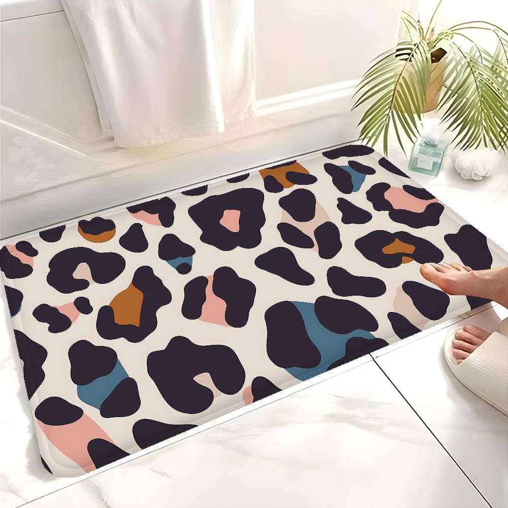 Fashion Leopard Print Bathroom Mat Kids Room Bedroom Decoration Balcony Anti-Slip Doormat Living Room Welcome Rug