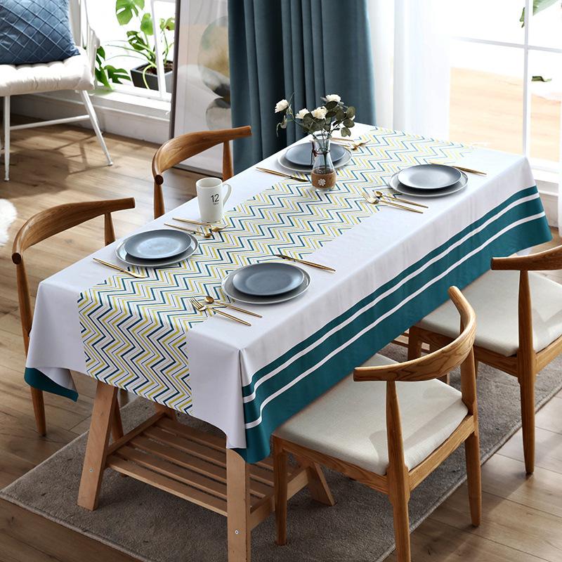 Geometric Floral Printed Rectangular Tablecloth For Table And Home Decoration Waterproof Coffee Tablecloth