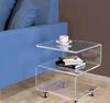 Ins Rolling S-shaped Transparent Acrylic Furniture Coffee Table Plexiglass Side Table Movable Corner Table
