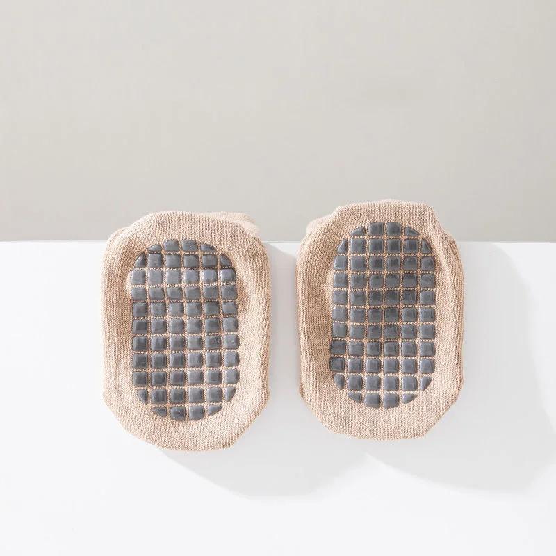 Baby Non Slip Floor Sock 5 Colored of Bear Print Infant Girl Cotton Socks Solid Autumn Anti Slip Children's Knee Sock