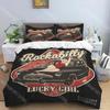R-Retro rock hip hop music fashion trend print three piece set suitable for children or adults quilt cover pillowcase bedding