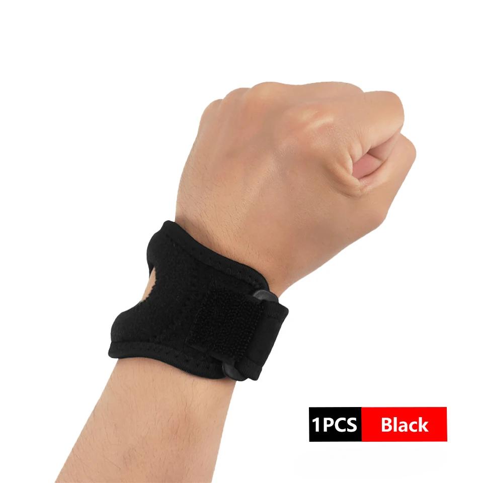 

Регулируемый ремешок для запястья, компрессионный бандаж для тяжелой атлетики, поддержка запястья для мужчин L(XL) чёрный