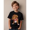European Sizes Funny Dachshund Meme Kids T-Shirt - Boys & Girls White Short Sleeve Tee with Brown Dog Design