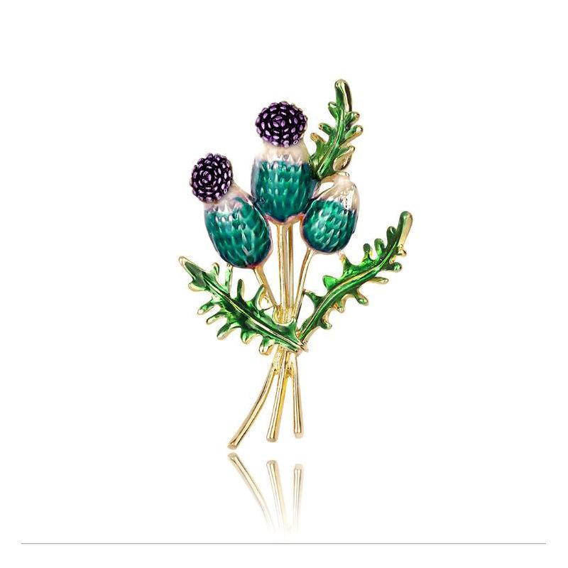 SKEDS Women Creative Enamel Flower Brooches Pins Fashion Exquisite Metal Corsage Brooch Plant Wedding Party Badges Lapel Pin