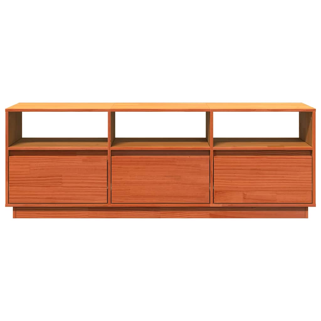 TV Stand Wax Brown 140 x 37 x 50 cm Solid Pine Wood