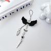 Creative Cellphone Decoration Beads Keychain New Design Black Wing Cross Charms  Y2K Style