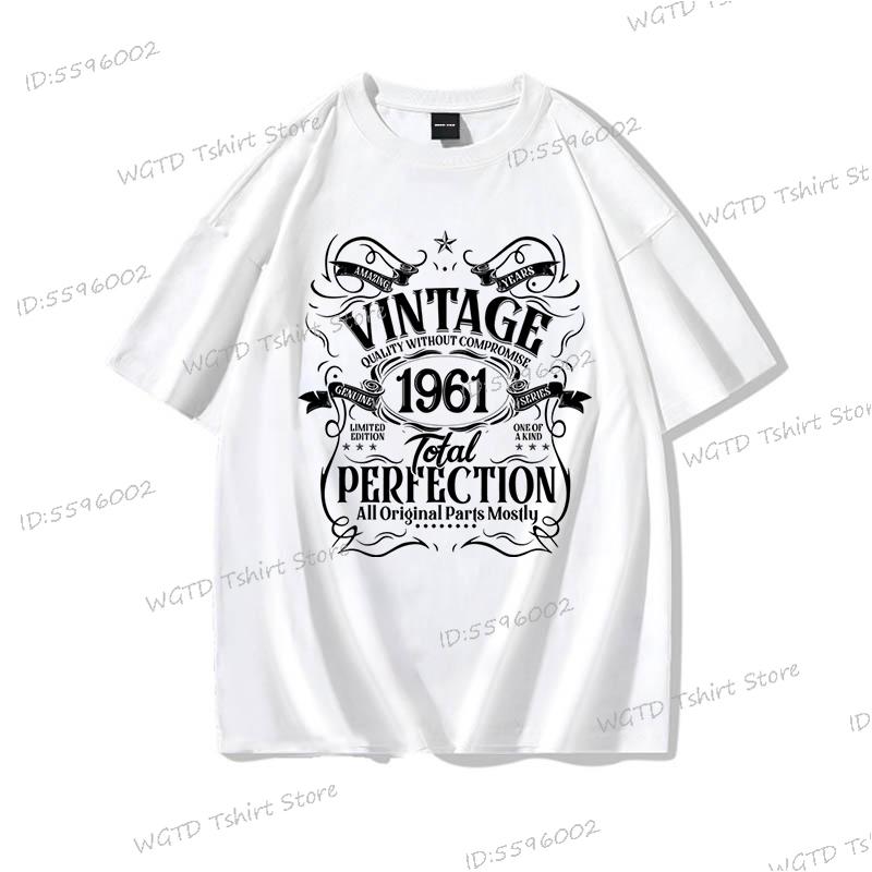 Vintage 1960 bis 1969 Grafik T-Shirts Damen Herren Harajuku Mode Baumwolle Weißes T-Shirt 1965 Totale Perfektion 60. Geburtstag T-Shirt