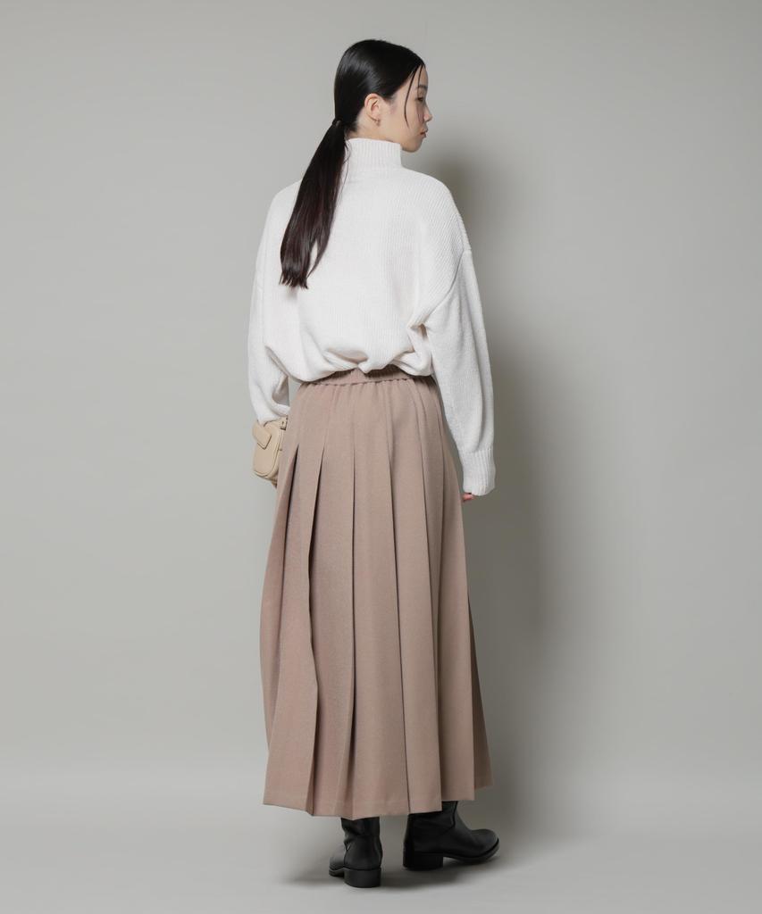 Nano Universe Wide Pleated Long F Women's Skirt, 040, Beige, 673-5230316