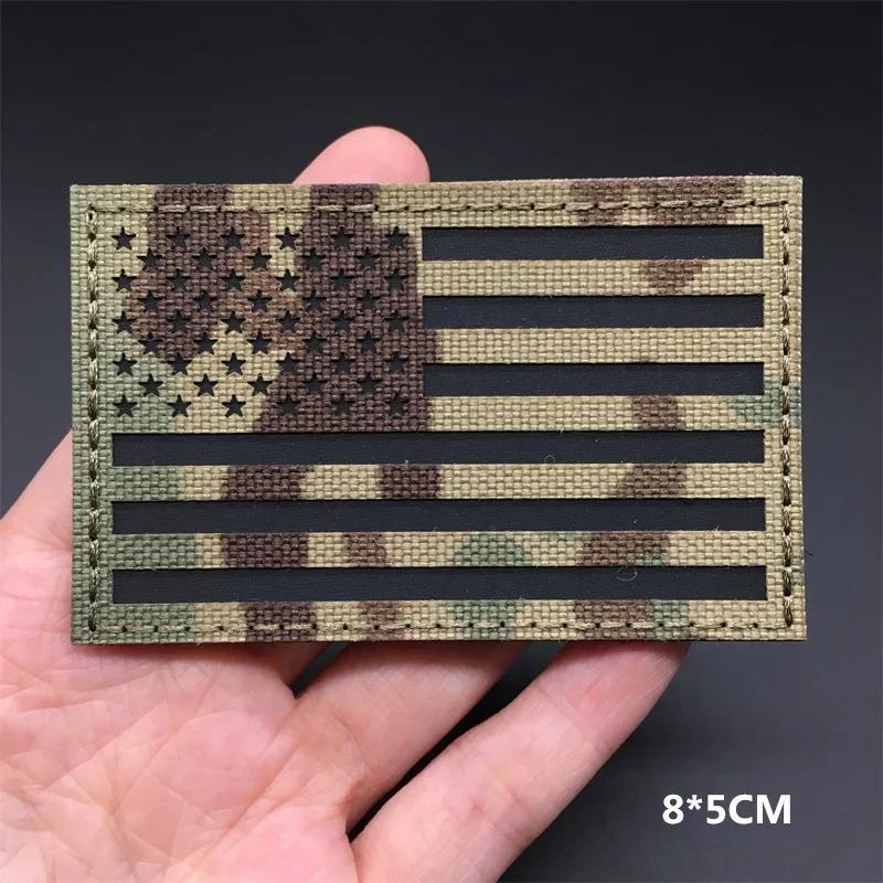 3D Multicam Nationalflaggen Aufnäher Ir Reflektierende Aufnäher Auf Kleidung Taktische Abzeichen Klettverschluss Lasergeschnittene Zubehörteile Diy Zubehör
