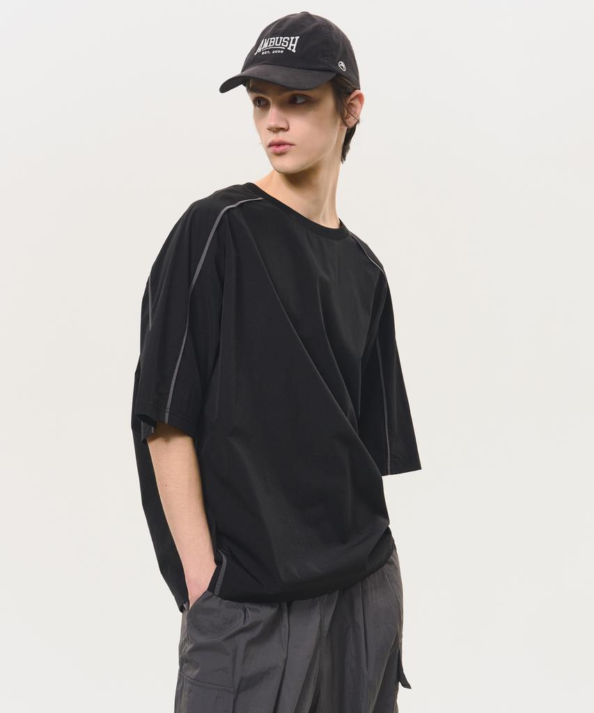 BLACK MOMENT Tech Stitch Oversized T-Shirt [Black]