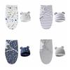 Cartoon Blanket Hat Set Cotton Infant Swaddle Blanket Newborn Photography Blanket  Infant Care