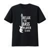 Relax The Bass Player Is Here T Shirt Funny Guitar Music Vintage Washed Stylish Slightly Streetwear Homme Fashion Versatile