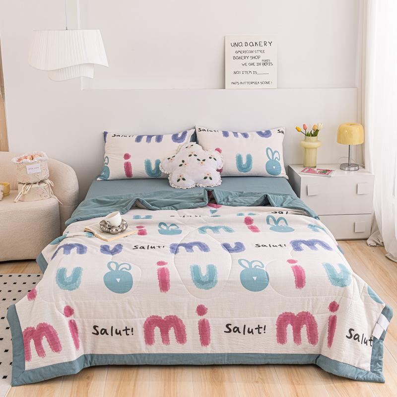 Summer Single Double Bed Light Printed Quilt Air Condition Quilt Twin Queen Size Cool Quilt