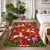 Christmas Printed Square Area Rug Soft Non Slip Floor Carpet For Bedroom Holiday Gift