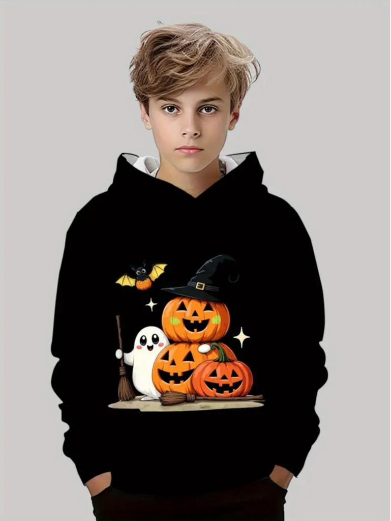 2025 Latest Halloween Series New Pumpkin Head Hoodie 3D Print Autumn Pullover Casual Comfortable Sports Parent-Child Clothing