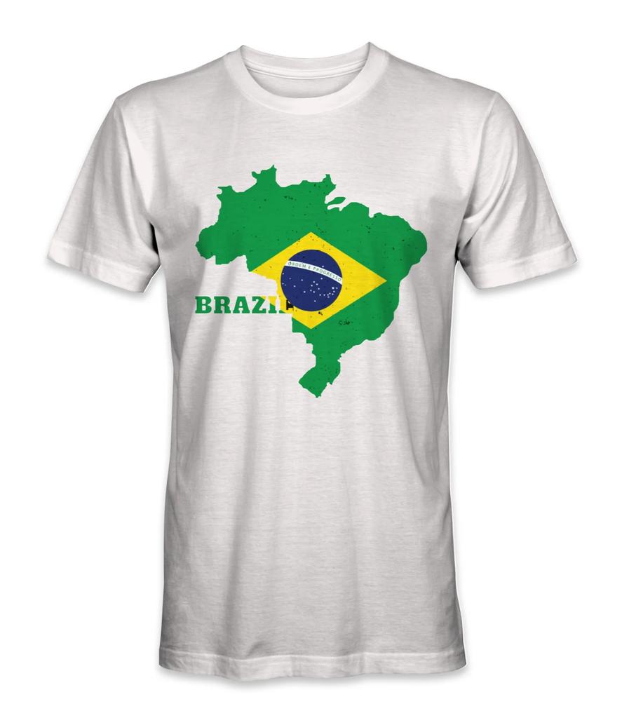 Brazil Country Flag Map Printed Gift TShirt Summer Cotton ONeck Short Sleeve Unisexs T Shirt New S3XL