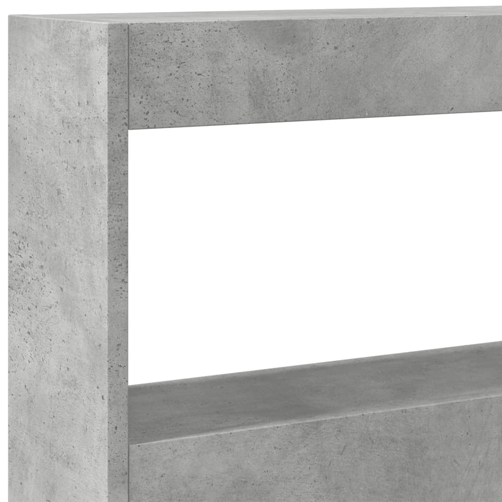 LED Headboard with Shelf Concrete Grey 160 x 17 x 102 cm