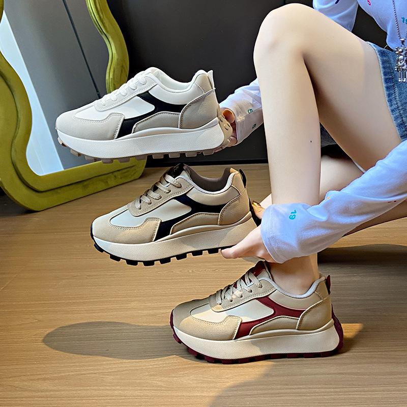 Women's thick soled casual running sports shoes women's multifunctional trendy sports shoes height increasing multifunctional