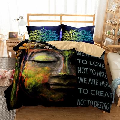 Room Home Textiles Buddha Bedding Set 2/3Pcs Duvet Cover Set Pillowcases Comforter Bedding Sets Bed Linen Buddhist India Simple