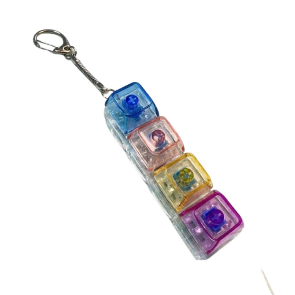 Funny Crystal Keycap Pendant Luminous Mechanical Keyboard Keychain  Holiday Gift