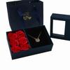 Romantic Valentine’s Day Jewelry Gift Box with 6Rose Pendant Ring Bracelet Eternal Flower Window Design Exquisite Packaging Bag