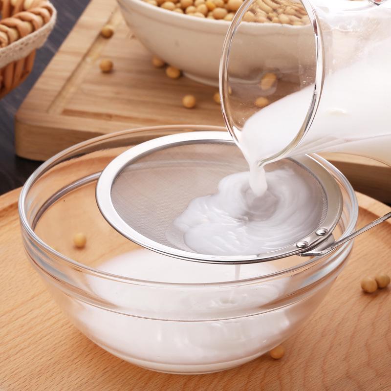 Stainless Steel Strainer Ladle with Wooden Handle - 16cm Kitchen Oil Skimmer & Flour Sifter