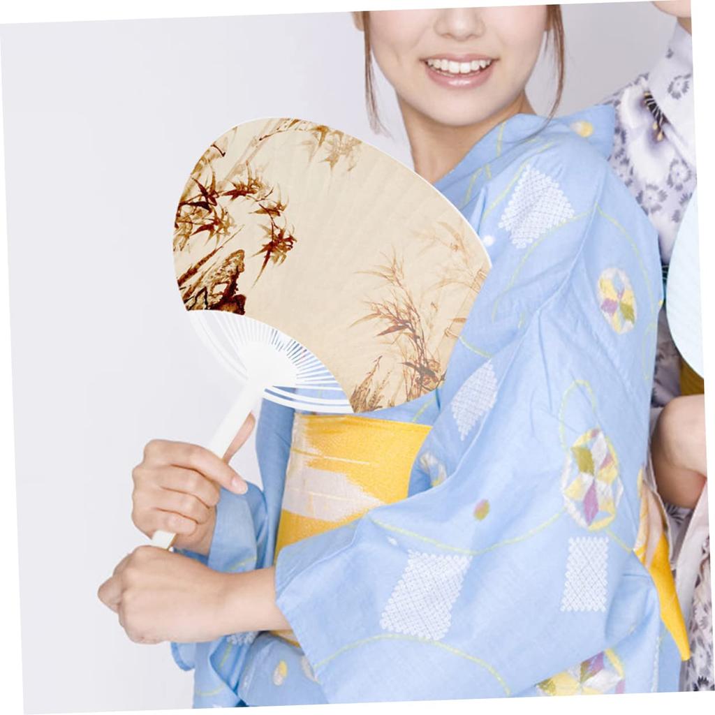 NUOBESTY Handgemachtes Fächerset aus leichtem PP Faltfächer DIY Groß Rund für Klassisches Handwerk Sommer- und Schulbedarf Rippen, 20, Kunststoff, Rahmen,